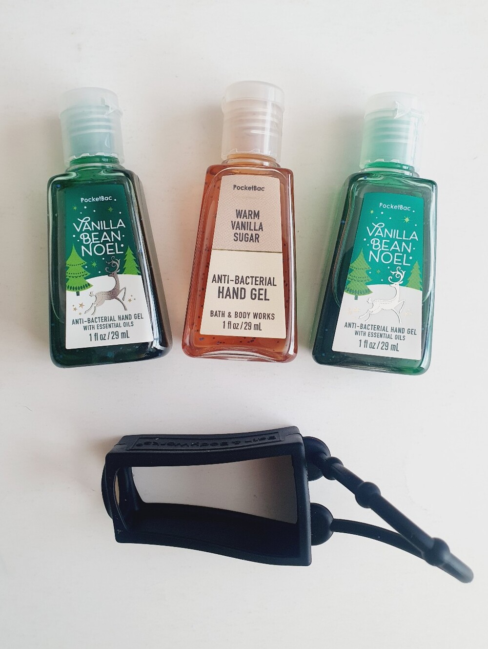 Bath & Body Works Vanilla Anti Bacterial Hand Gel & Holder 4 Pc Set